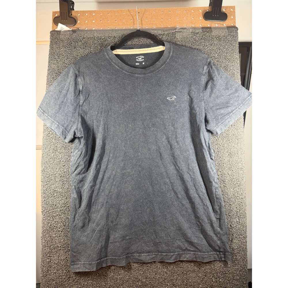 Hollister T-Shirt Mens M Gray Acid Wash Short Sleeve Seagull Logo Tee